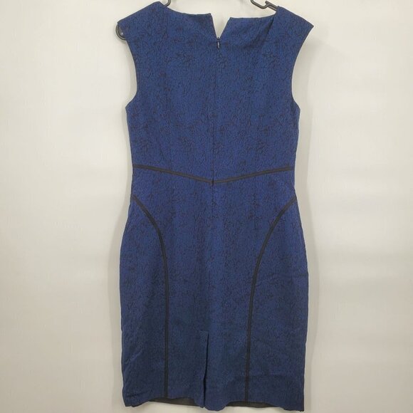 Adrianna Papell Contoured Sheath Dress Sleeveless Textured Mini 6 Womens Blue - Picture 2 of 11